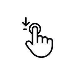 Poster - Finger tap down icon touch gesture vector illustration on white background