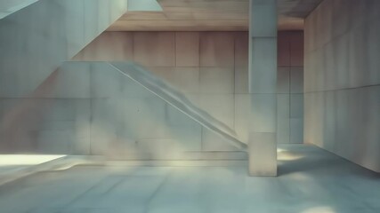 Poster - Minimalist Concrete Staircase Structure with Clean Lines and Geometric Design