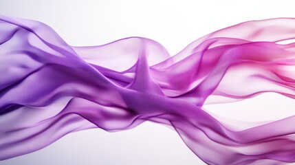 Poster - This artistic image captures soft waves of flowing purple and pink fabric, illustrating motion and grace, inviting emotions of tranquility and creativity with a soothing visual.