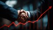 © Leo - Business Partnership Success: Handshake with Rising Red Graph in Corporate Setting