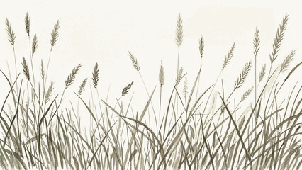 Naklejka na meble Dust Whisper Brown Grassland isolated watercolor vector illustration svg
