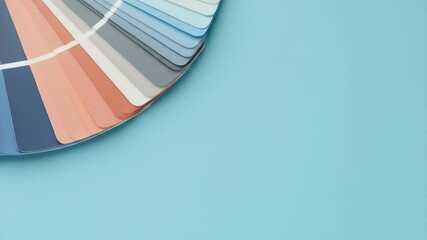 Poster - Color Swatches Palette on Light Blue Background for Creative Projects and Design