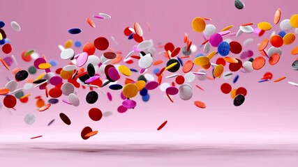 Poster - Colorful balloons flying in the sky with a festive abstract background