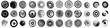 A set of design elements featuring spiral and swirl motions with twisting circles
