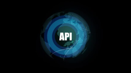 API - Application Programming Interface concept on global earth.