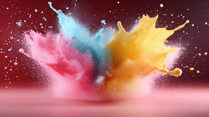 Poster - An explosive display of vibrant colors mixing in a beautiful and dynamic manner, evoking creativity and excitement, perfect for celebrating artistic expression and abstract concepts.