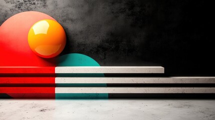 Poster - This captivating visual art piece features colorful geometric shapes set against a dark background, exploring the relationship between color, form, and modern aesthetics.
