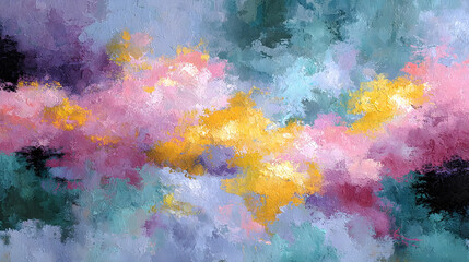 Poster - As an abstract piece of art, this piece is characterized by distinct, soft colors, which easily embrace each other, creating a harmonious atmosphere.