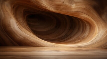 Poster - A visually stunning close-up of a wood grain pattern showcases organic curves and textures, emphasizing nature's artistry in material and design for a warm ambiance.