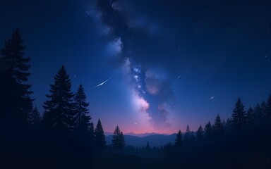 fantasy night sky with starry night theme wallpaper background. high quality
