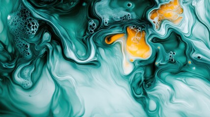 Poster - An artistic representation of colorful liquids blending together, creating mesmerizing abstract patterns that evoke creativity and emotional engagement through color and flow.