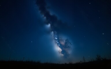 stunning night sky with the milky way stretching across a starry backdrop. ideal for nature and astr