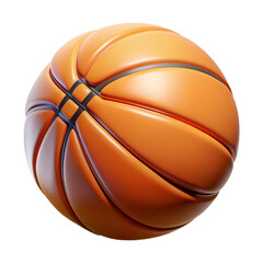 Poster - 3d rendering of realistic orange basketball plasticstyle icon isolated on background rendered with precision for sport and design element