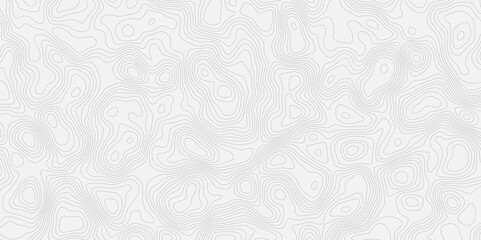 Aufkleber - Topographic contour map style white background with thin contour lines creating a seamless pattern smooth design.
