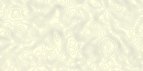 Aufkleber - Abstract topographic map with contour lines on a cream background showing elevation changes and patterns for geographic representation.