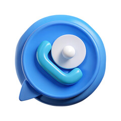 Leinwandbilder - 3d rendering plasticstyle icon isolated on white background of a call button with blue and white colors against