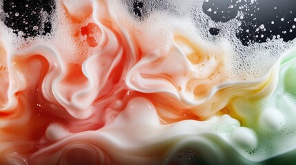 Poster - An abstract image exhibiting vibrant fluid wave patterns in various colors, showcasing the beauty of movement and the harmony of contrasting shades and textures.