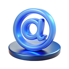 Aufkleber - Blue at symbol 3d rendering plasticstyle icon communication technology isolated on white background email marketing modern graphic design