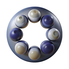 Aufkleber - Circular arrangement of spheres 3d rendering plastic style isolated on white background modern abstract design