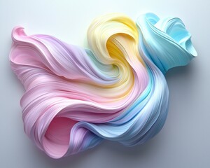 Wall Mural - Abstract swirling pastel forms