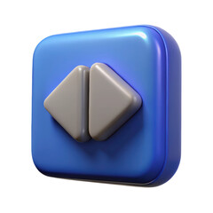 Poster - Fast forward 3d rendering plastic style icon isolated on background for media player control interface and design element