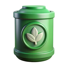 Poster - Green energy storage 3d rendering plasticstyle icon isolated on background environmentally friendly power source