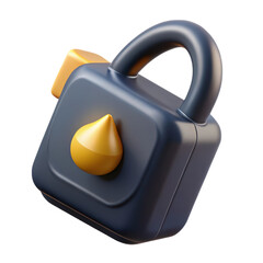 Poster - Isolated 3d rendering plasticstyle icon featuring blue canister with gold oil drop on background