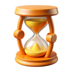 Poster - Yellow hourglass 3d rendering plasticstyle icon isolated on white background illustrating time running out
