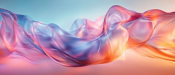 Aufkleber - Abstract pastel gradient flowing shapes