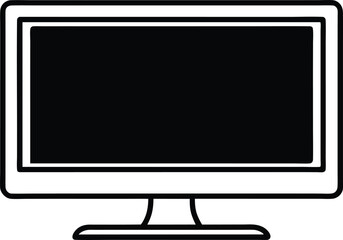 Poster - Monitor mockup front view icon silhouette vector illustration isolated simple flat design