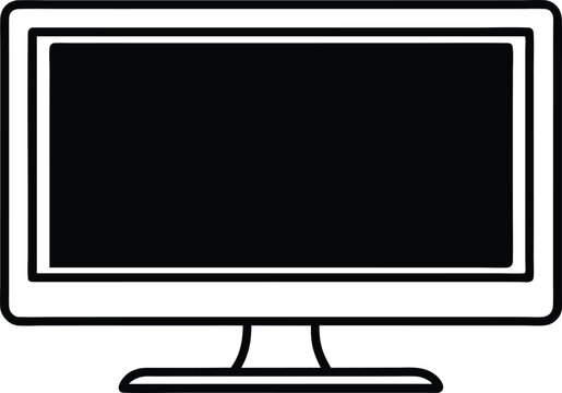Monitor mockup front view icon silhouette vector illustration isolated simple flat design