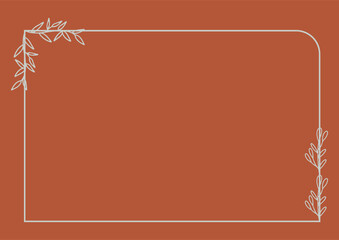 Wall Mural - Vintage Flower Frame, Elegant frames with hand drawn flowers and leaves vector design.