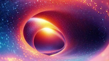 Poster - Colorful abstract vortex design with glowing lights and swirling patterns in a cosmic space setting