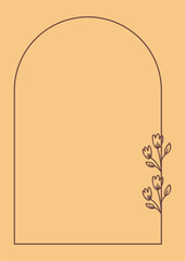 Wall Mural - Vintage Flower Frame, Elegant frames with hand drawn flowers and leaves vector design.