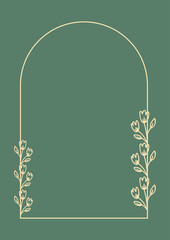 Wall Mural - Vintage Flower Frame, Elegant frames with hand drawn flowers and leaves vector design.