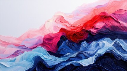 Poster - A captivating abstract artwork featuring flowing waves of vibrant colors like pink, red, and blue, creating a sense of movement and emotion that draws the viewer in.