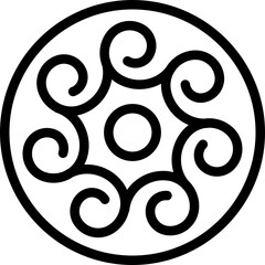 Poster - Elegant, stylized round design featuring swirling elements. Abstract symbol, perfect for logos, branding, or creative projects. Vector illustration. Versatile icon.