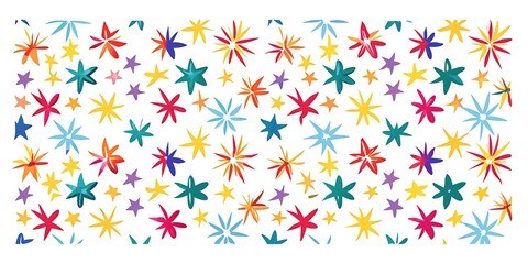 Poster - Colorful stars pattern isolated on white background