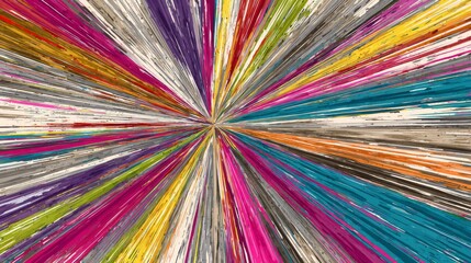Aufkleber - Colorful splashes of lines radiating outward in a dynamic pattern, evoking energy and movement against a neutral background.