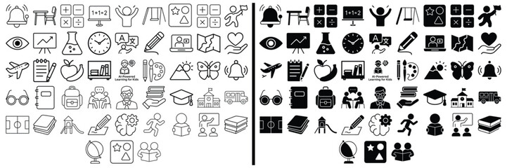 Poster - Collection of Icons: A versatile set of vector icons, meticulously designed for a range of applications, providing a comprehensive visual resource. These versatile icons.