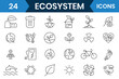 © Radhakanta - Ecosystem icon vector design. Ecology editable icons set.  Linear icon collection of Ecosystem and Ecology. Vector illustration.