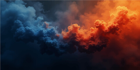 Wall Mural - Abstract Amaranth and Alice blue ,Amber smoke and flame patterns create a dark, fiery background with a burning motion design.