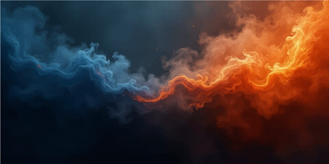 Wall Mural - Abstract Amaranth and Alice blue ,Amber smoke and flame patterns create a dark, fiery background with a burning motion design.