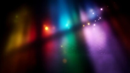 Wall Mural - colorful glowing abstract light animation with sparkles and reflections.