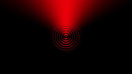 Aufkleber - abstract futuristic background animation of dark 3d rings wave motion with glowing red lights, 4k seamless corporate background loop