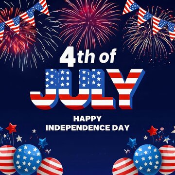 Festive 4th of July Independence Day Graphic.