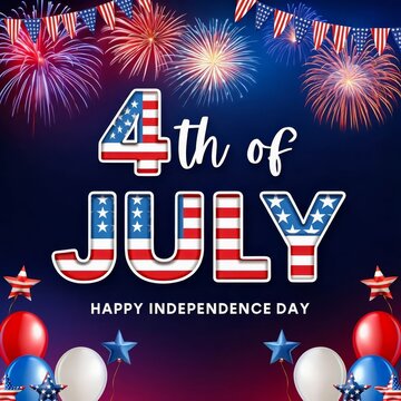 Festive 4th of July Independence Day Graphic.