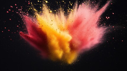 Poster - An explosive display of colorful powder particles in motion, capturing a moment of vibrant energy and artistic expression that represents life’s dynamic nature.