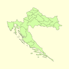  Croatia map icon. Croatia outline map. Simple icon design. Vector illustration
