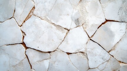 Poster - An artistic display of cracked white marble, showcasing unique textures and patterns that reveal the beauty of imperfection in natural stone surfaces.